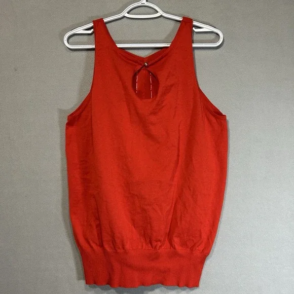 Ashley Stewart Red Tank Top Blouse Womens Size 18/20 Rhinestones Party Holiday - Picture 3 of 5